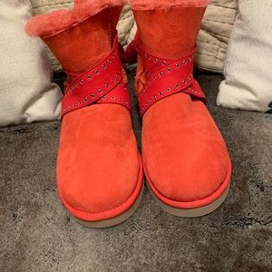 Lipstick red Ugg boots